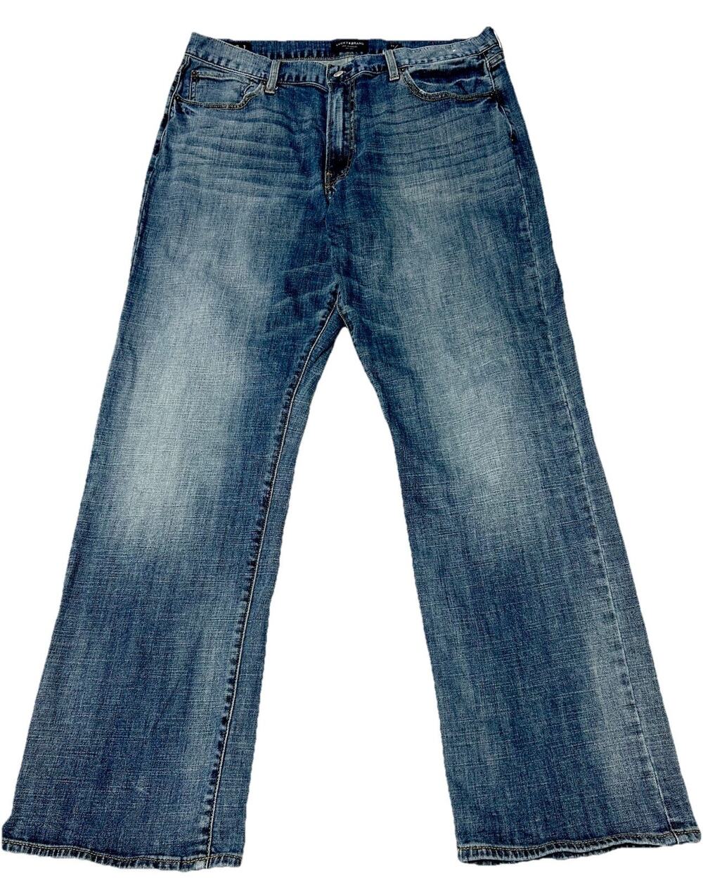 Lucky Brand 181 Relaxed Straight Jeans Mens 38x34 Blue Dark Wash Denim Stretch
